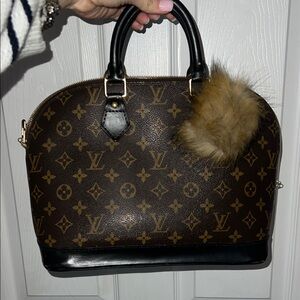 Louis Vuitton Black and Brown Monogram Satchel